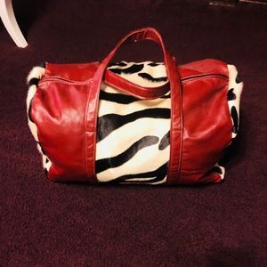 Custom made overnight bag cowhide and leather